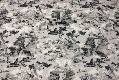 PREMIER PRINTS BIRMINGHAM MERCURY COUNTRY TOILE WORN AWAY FABRIC BY THE YARD - Image 1 of 4