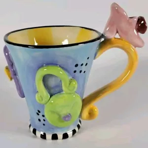 Vintage 90er Mary Rose Young Keramik ganz im Gegensatz Becher Tasse Künstler signiert RAR - Bild 1 von 10