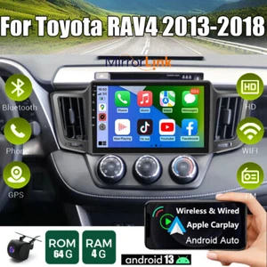 64G Apple Carplay For Toyota RAV4 2013-2018 Car Stereo Radio Android 13 GPS Navi - Picture 1 of 23