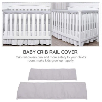 Cubierta protectora acolchada para riel de cuna 3 piezas envoltura protectora segura para dentición para cuna estándar Foto 1 de 4