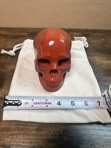5.0" Red Jasper Hand Carved Crystal Skull, Realistic, Crystal Healing - Picture 1 of 9