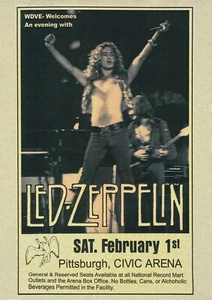 Rock Band Led Zeppelin Musik Konzert Vintage Poster Kunstdruck - Bild 1 von 1