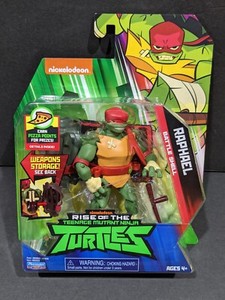 Rise Of The Teenage Mutant Ninja Turtles Raphael Battle Shell Figure New
