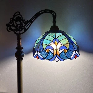Tiffany Style Floor Lamp Stained Glass Include LED Bulb Gooseneck Adjustable H63 - Picture 1 of 9