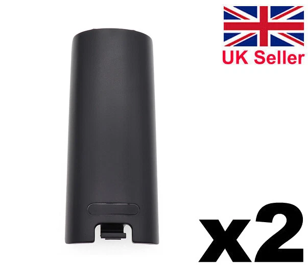 Nintendo Wii Remote Covers Controller Back Battery Cover Black Replacement (x2)