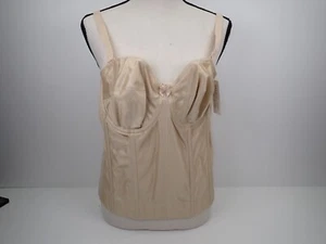 Elila 6421 Long Strapless Longlines Underwire Bra Unlined Bustier Nude 36C - Picture 1 of 8