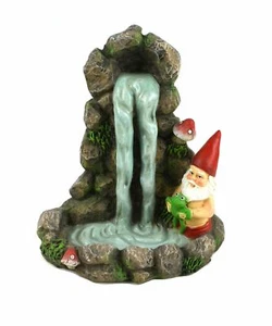 Miniature Dollhouse Fairy Garden 5.75" Waterfall w/ Gnome - Buy 3 Save $5 - Picture 1 of 1