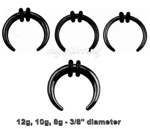 1 pz. Conico di bufalo 14G 12G 10G 8G 3/8" nero PVD con O-Ring orecchio e setto - Foto 1 di 1