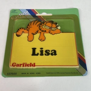 NEW Vintage Garfield Name Plate Lisa 1978 RARE, Sealed, Yellow - Picture 1 of 6
