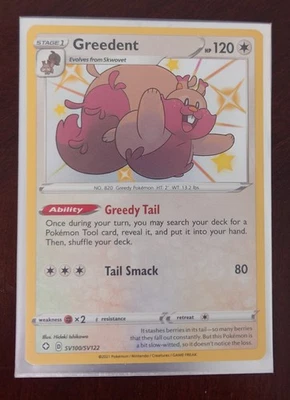 Pokemon  Greedent  SV100/SV122 - Image 1 of 2