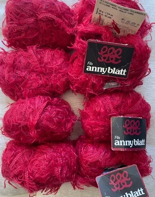 Lote de 8, Anny Blatt Yarn Huskye, 75% Poliamida/25% Lana, col#374, Madrás (Rojo) Foto 1 de 2