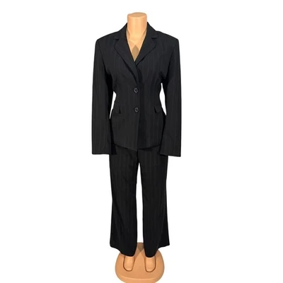 Blazer y pantalón Kasper para mujer a rayas traje talla 10 informal de negocios Foto 1 de 4