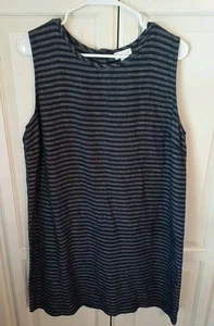 Vestido sin mangas a rayas de lino J. Jill Love informal de verano, talla L pequeño - Imagen 1 de 3