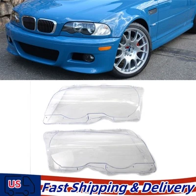 For 1999-2003 BMW E46 2DR / 2001-2006 M3 Front Headlight Lens Cover Foto 1 de 4