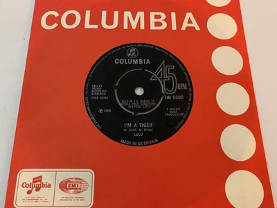 LULU I'm A Tiger / Without Him TEEN BEAT 1968 UK Columbia DB8500 NEAR MINT - Image 1 of 2