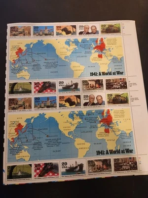 USPS Stamps Scott #2559  29¢, 1941: A World at War Full Sheet MNH - Image 1 of 4