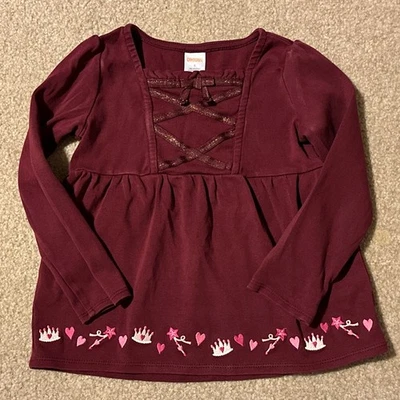 GYMBOREE burgundy royal princess top size 6 Years - Image 1 of 4