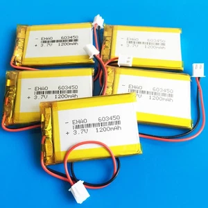 5pcs 3.7V LiPo Rechargeable Battery 1200mAh 603450 + JST 2Pin 2.5mm Connector - Picture 1 of 6