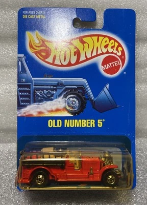 Hot Wheels Blue Card #1 Old Number 5 1989 Cracked Blister W/Protector - Image 1 of 4
