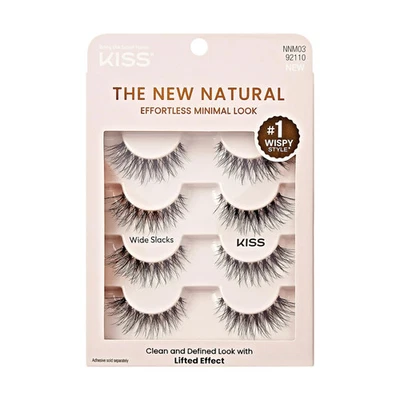 KISS The New Natural False Eyelashes 12mm – Wide Slacks, 4 Pairs - Image 1 of 3