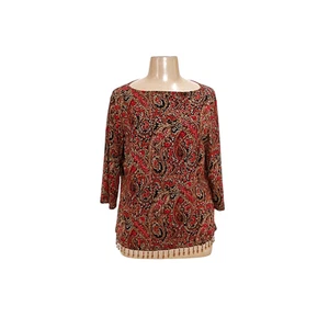 Coldwater Creek 1X braune Paisley Bluse - Bild 1 von 4