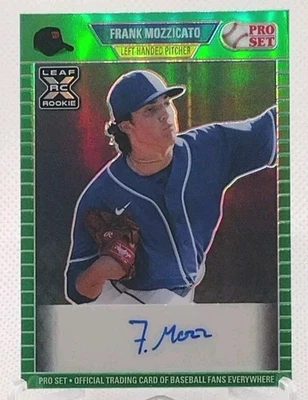 Frank Mozzicato /10 Auto RC Green Rainbow Refractor 2021 Leaf Pro Set Metal  - Image 1 of 4