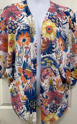 Plumero Floral Lindo Talla XL Sin Marca Ligero Fluido Cubre Naranja Verde Foto 1 de 4