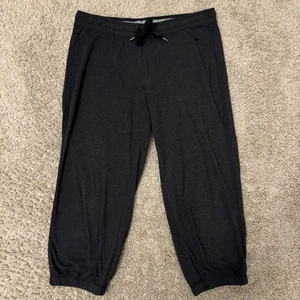 Nike Athletic Capri Jogger Women Small Crop Sweatpants Charcoal Gray Lounge Pant - Picture 1 of 12