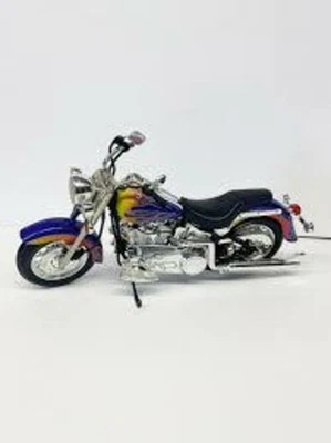 Hot Wheels 1999 Harley Davidson Softail, Purple w/Flames 1:10 Diecast scale - Image 1 of 3