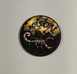 Vintage Pog Milk Cap Game Slammer Poison Scorpion Skull Metal Heavy - Bild 1 von 2