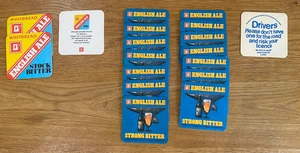 Vintage Whitbread English Ale Beer Mat Set, Stock Bitter x3 and Strong Bitter x1 - Picture 1 of 1