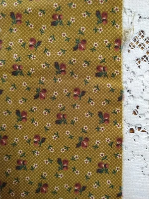 REMNANT Autumn Fare by Thimbleberries RJR Fabrics Gold Brown Cotton Fabric 23x21 - Image 1 of 3