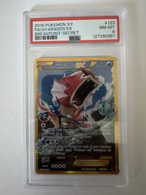 Pokemon Gyarados EX XY Breakpoint Secret Rare Full Art #123 PSA 8 - Image 1 of 2