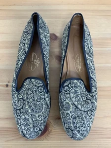Stubbs & Wootton Men’s Black Gold Paisley Slippers Loafers Size 9 Handmade Spain - Picture 1 of 4