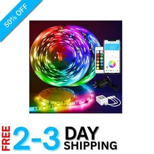 Vibrant 100 ft LED Strip Lights with Timer & App Control - Ideal for Events - Picture 1 of 11