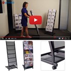 6 Pocket Mesh Magazine Rack Mobile Stand Steel Shelf Book Home Office w/Wheels