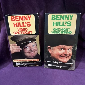 TWO VINTAGE VHS VIDEO TAPES ~ BENNY HILL ~ RARE COMEDY - Imagen 1 de 6