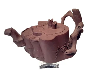 Tetera china vintage Yixing en forma de raíz de bambú - Imagen 1 de 8