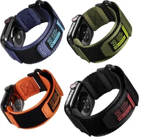 Nereides kompatibel mit Apple Watch Armband Series Nylon schwarz blau orange grün - Bild 1 von 12