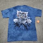 Cat Kitten Jumping Out Ripping Tie Dye Tee T-Shirt Men's Size L Large