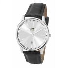 Limit Silver Dial with Black Faux Leather Strap Gents Watch 5746