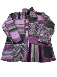 womens purple funky fleece size M - Picture 1 of 3