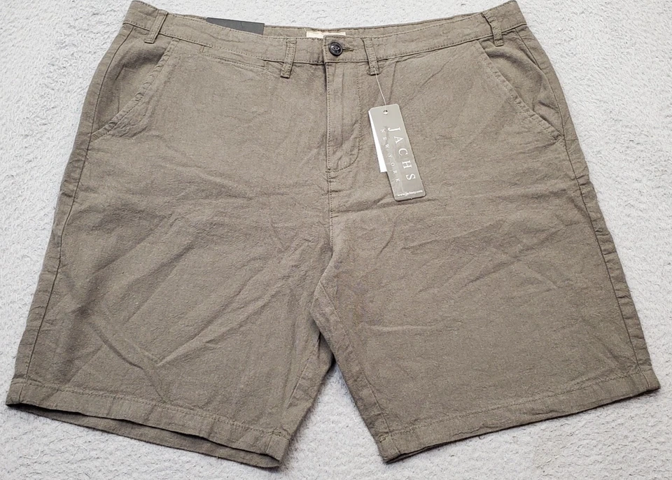 Pantalones Cortos Chinos JACHS New York Para Hombre 38 Verde Lino Bleecker Calce Casual A Medida Foto 1 de 4