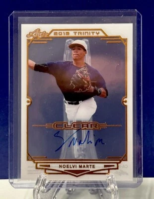 NOELVI MARTE AUTO MINT-gem See Pics! 2019 Pre-RC PROSPECT TRINITY - Image 1 of 4