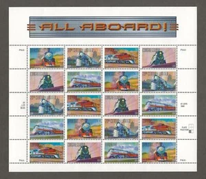 Scott 3333-3337 ALL ABOARD Sheet of 20 US 33¢ Stamps MNH - Picture 1 of 1