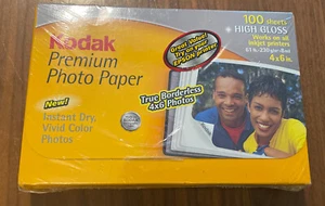 New Kodak Photo Paper Premium 4x6" 100 Sheets High Gloss Borderless Instant Dry - Picture 1 of 2