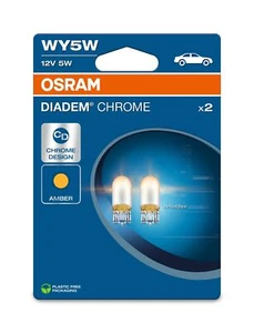 WY5W 501A OSRAM DIADEM® CHROME 12V 5W 2827DC-2BL Indicator Bulbs Double Blister - Picture 1 of 2