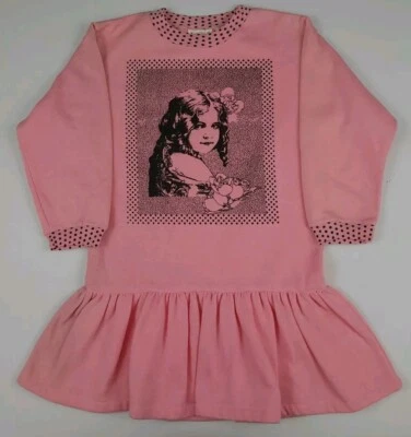 Vintage 80s Sister Sister Girl Print Sweatshirt Dress Vtg Pink USA Ladies/Youth  - Image 1 of 4