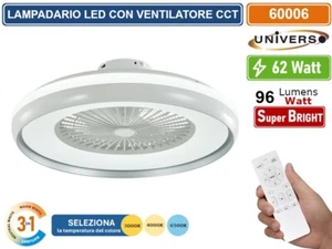 UNIVERSO VENTILATORE DA SOFFITTO 19W CON LAMPADA LED 62W 3IN1 CHANGING COLORE.. - Foto 1 di 3