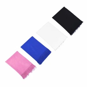 Oversized Pashmina Wrap with Tassles - Black, Blue, Pink or White - Picture 1 of 7